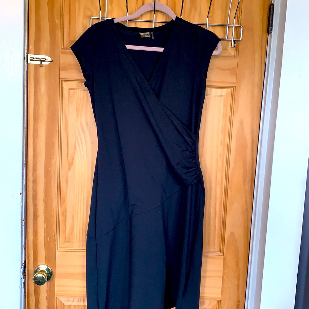 ATHLETA Black Cap Sleeve Dress